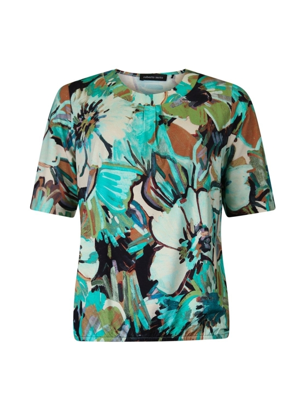 Sarto Fashion Blouson o-neck r1020 a.green-mint+ painted flowers