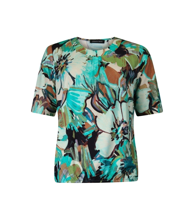 Sarto Fashion Blouson o-neck r1020 a.green-mint+ painted flowers