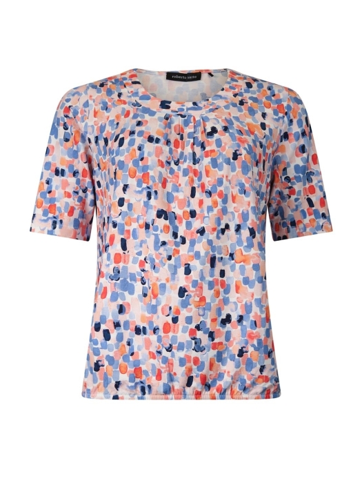 Sarto Fashion Blouson o-neck r1720 l.coral-sky-ocean painted dot