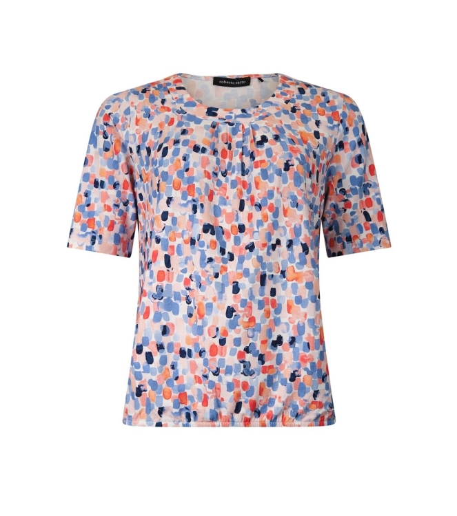 Sarto Fashion Blouson o-neck r1720 l.coral-sky-ocean painted dot