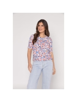 Sarto Fashion Blouson o-neck r1720 l.coral-sky-ocean painted dot