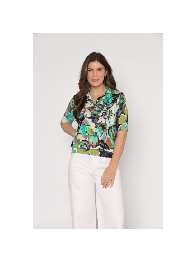 Sarto Fashion Blouson polo r1020 a.green-mint+ painted flowers