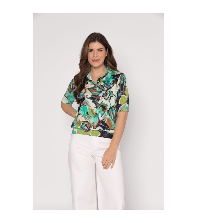 Sarto Fashion Blouson polo r1020 a.green-mint+ painted flowers