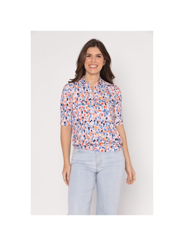 Sarto Fashion Blouson polo r1720 l.coral-sky-ocean painted dot