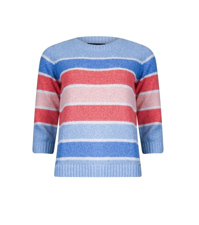 Sarto Fashion Pullover boatneck r1380 sky-l coral-ocean-white-