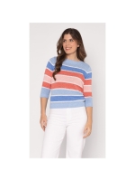 Sarto Fashion Pullover boatneck r1380 sky-l coral-ocean-white-
