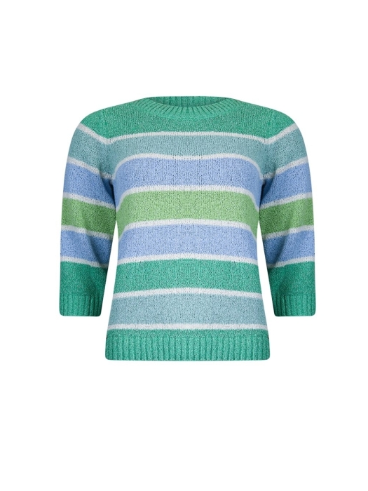 Sarto Fashion Pullover boatneck r1382 aquagreen-mint-offwhite+