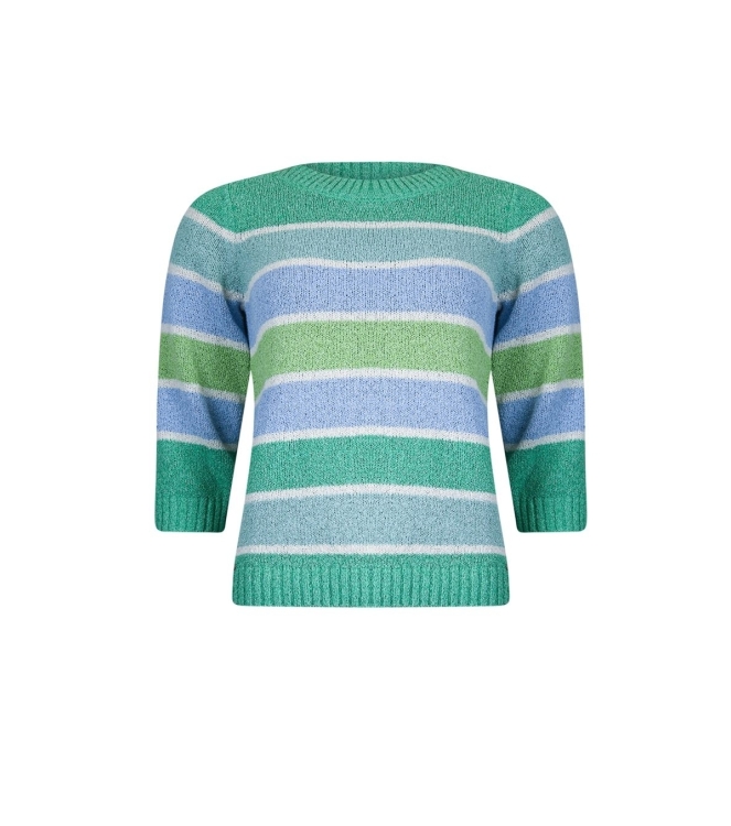 Sarto Fashion Pullover boatneck r1382 aquagreen-mint-offwhite+