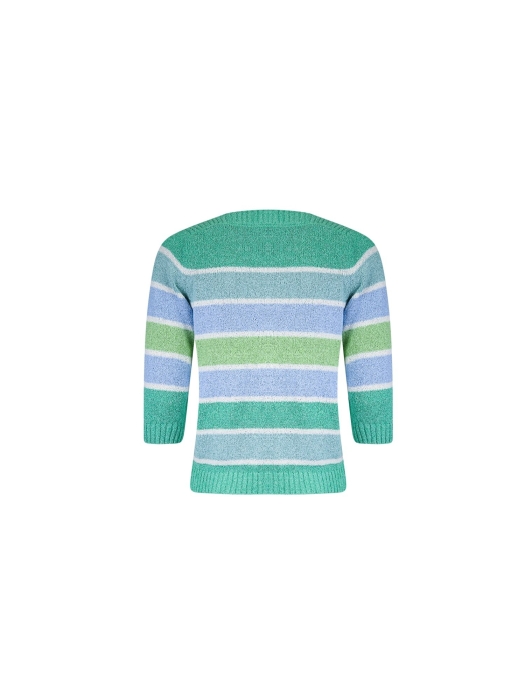 Sarto Fashion Pullover boatneck r1382 aquagreen-mint-offwhite+