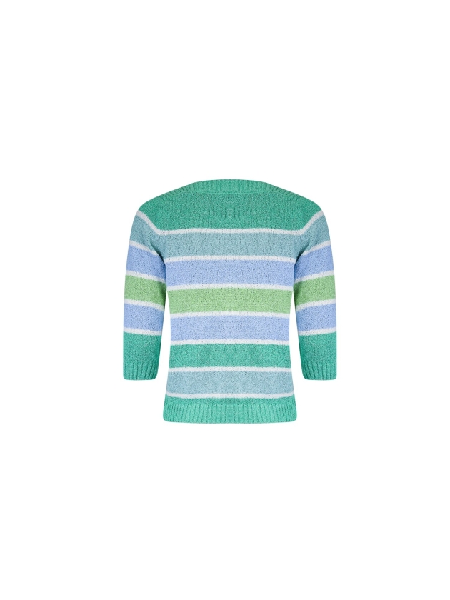 Sarto Fashion Pullover boatneck r1382 aquagreen-mint-offwhite+