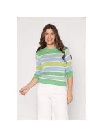 Sarto Fashion Pullover boatneck r1382 aquagreen-mint-offwhite+