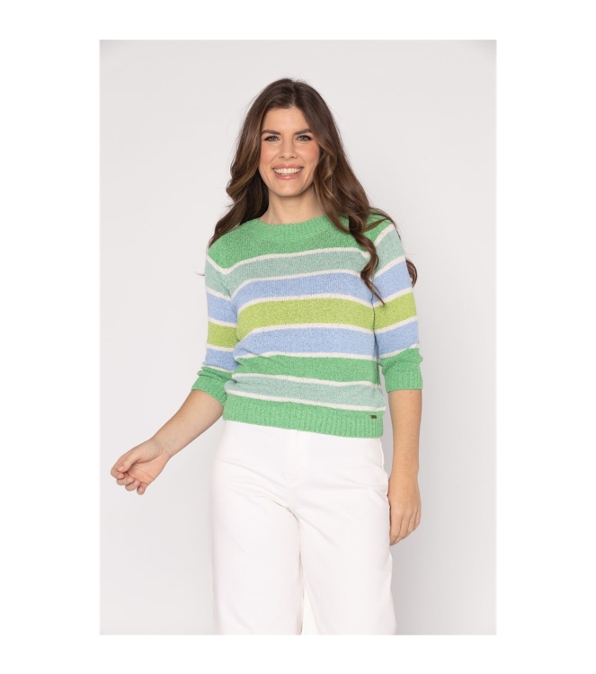 Sarto Fashion Pullover boatneck r1382 aquagreen-mint-offwhite+