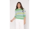 Sarto Fashion Pullover boatneck r1382 aquagreen-mint-offwhite+