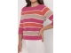 Sarto Fashion Pullover boatneck r1381 deep red-pink-offwhite