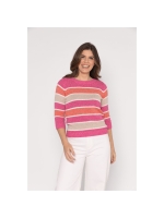 Sarto Fashion Pullover boatneck r1381 deep red-pink-offwhite