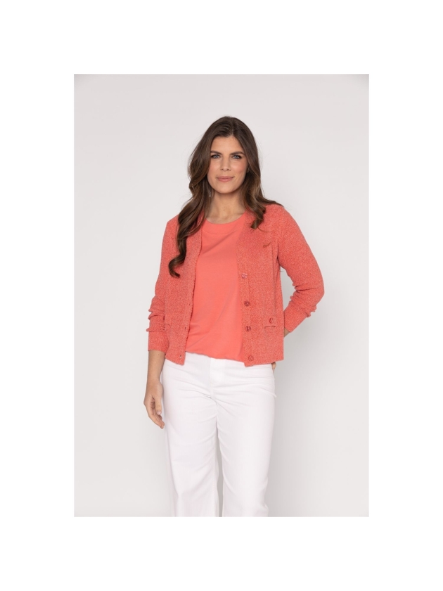 Sarto Fashion Cardigan v-neck r920 light coral