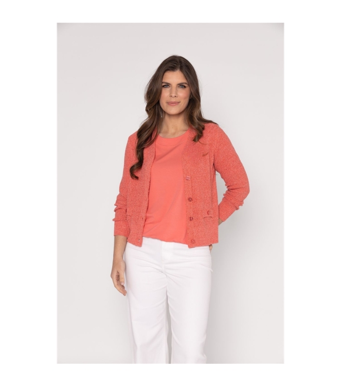 Sarto Fashion Cardigan v-neck r920 light coral
