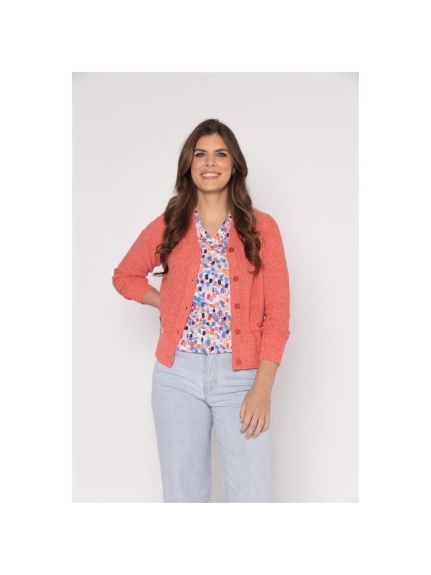 Sarto Fashion Cardigan v-neck r920 light coral