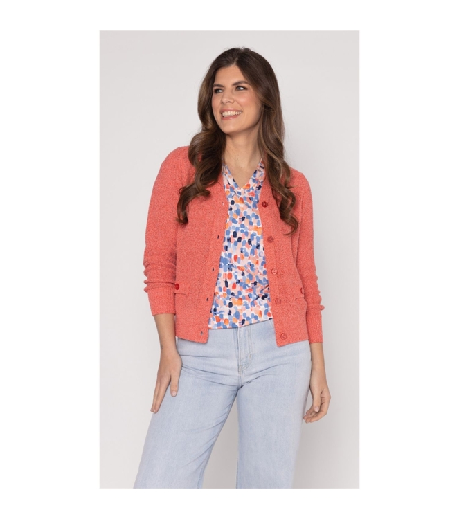 Sarto Fashion Cardigan v-neck r920 light coral