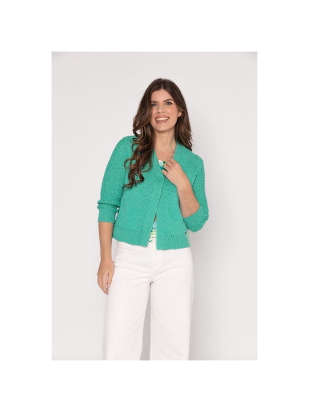 Sarto Fashion Cardigan v-neck r683 aqua green