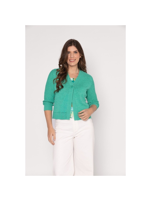 Sarto Fashion Cardigan v-neck r683 aqua green
