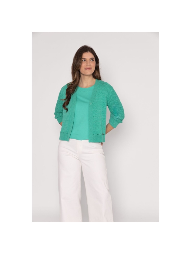 Sarto Fashion Cardigan v-neck r683 aqua green
