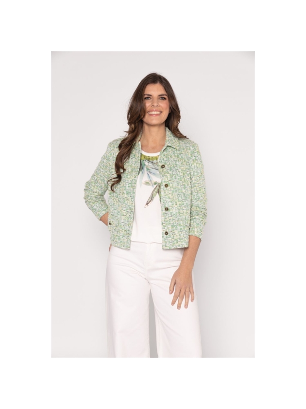 Sarto Fashion Jacket r1512 olive-spring green+ jacquard