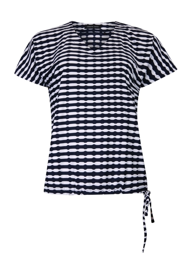 Sarto Fashion Blouson v-neck r1560 navy-white