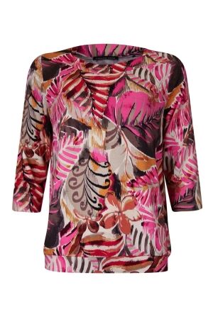 Sarto Fashion Blouson boatneck r1970 hotpink-deepred+ safari leave