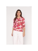 Sarto Fashion T-shirt polo r1270 d.red-h.pink+ ethnic flowers