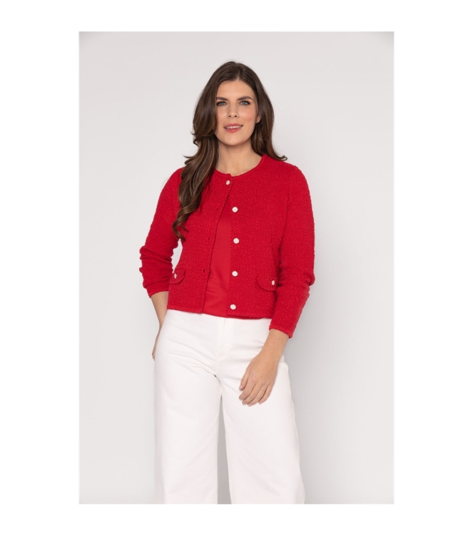 Sarto Fashion Cardigan o-neck r255 deep red