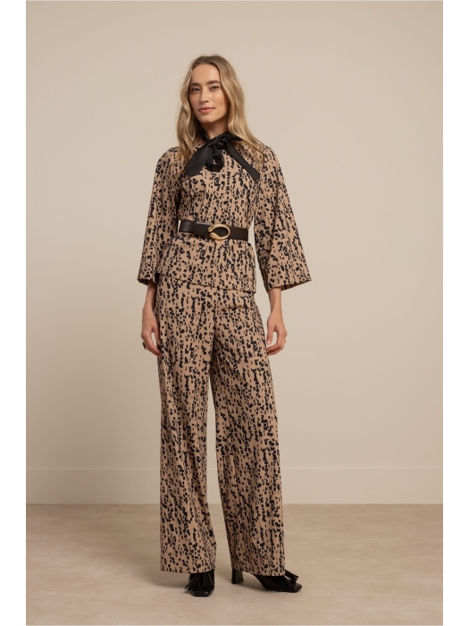 Studio Anneloes Lexie block trousers 2269 latte/dark blue