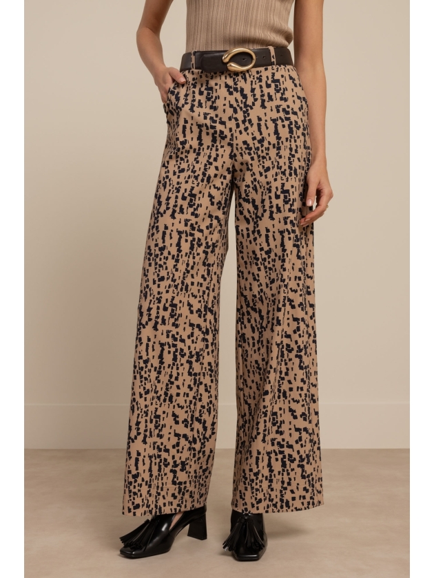 Studio Anneloes Lexie block trousers 2269 latte/dark blue