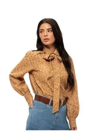 Nikkie Pragues Leopard Blouse 2593 Travertine