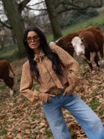 Nikkie Pragues Leopard Blouse 2593 Travertine