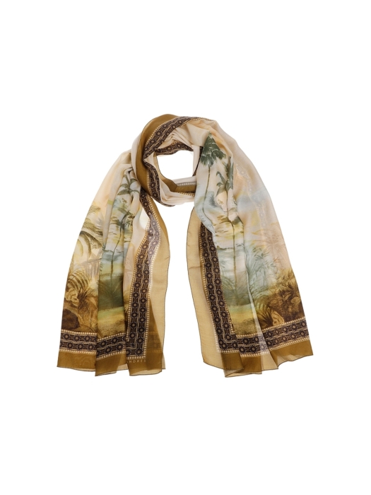 Xandres SCARF_PALM_PRINT 0910 misty aqua