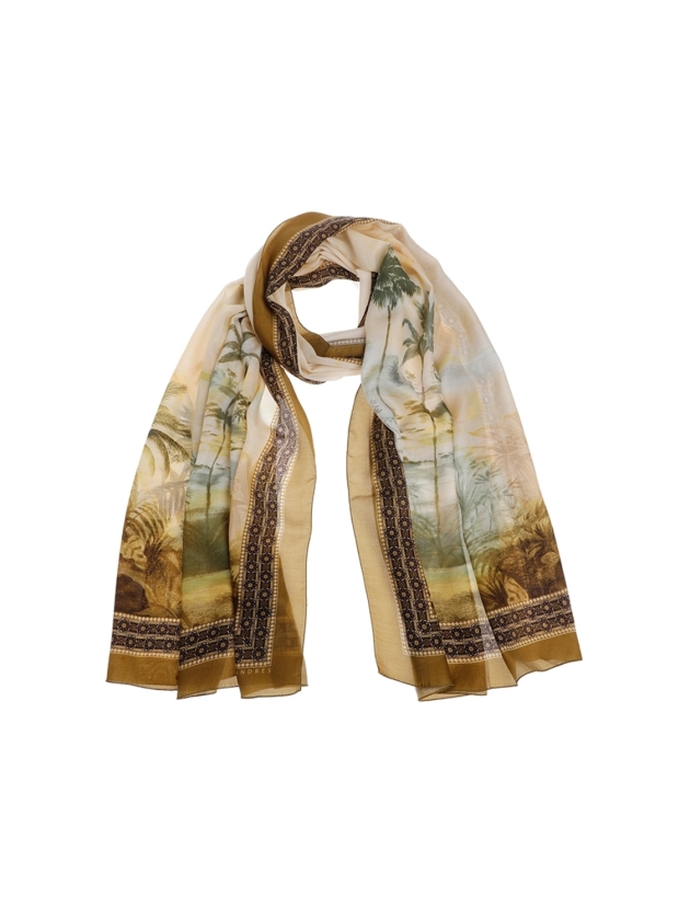 Xandres SCARF_PALM_PRINT 0910 misty aqua