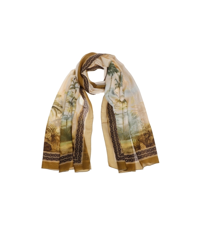 Xandres SCARF_PALM_PRINT 0910 misty aqua