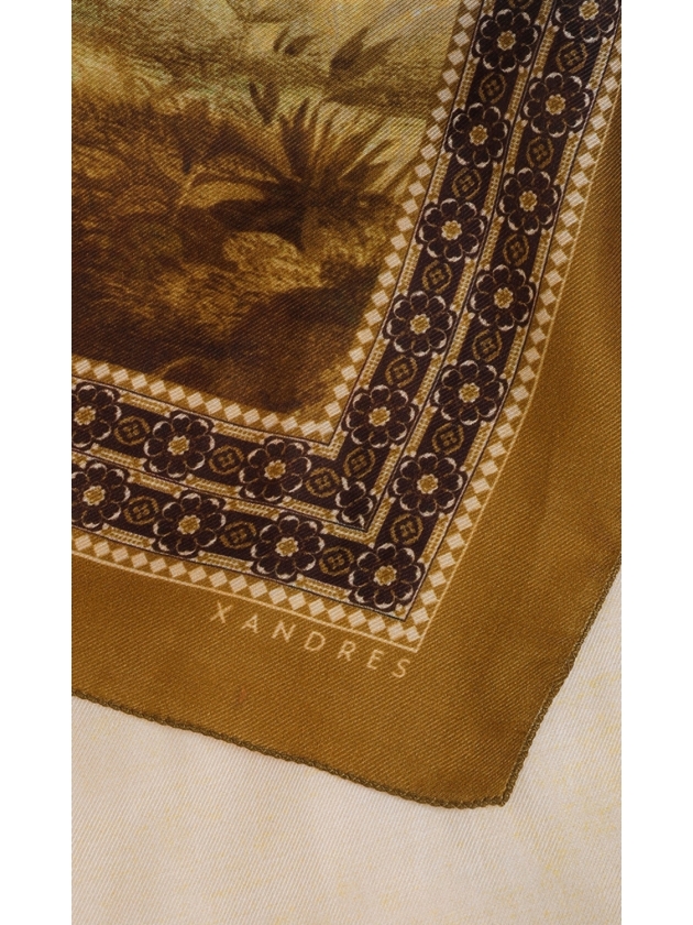Xandres SCARF_PALM_PRINT 0910 misty aqua