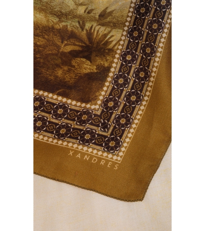 Xandres SCARF_PALM_PRINT 0910 misty aqua