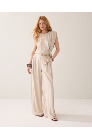 Summum Woman Trouser Linen look 702 Pebble beige