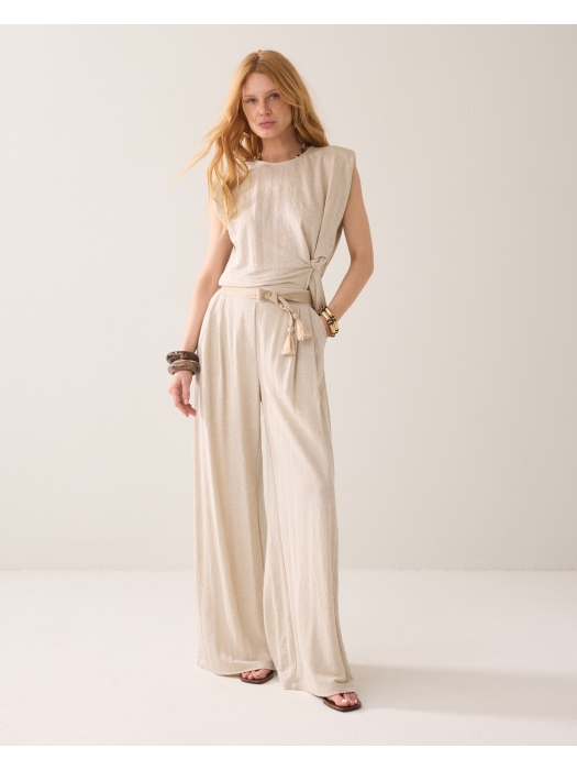 Summum Woman Trouser Linen look 702 Pebble beige