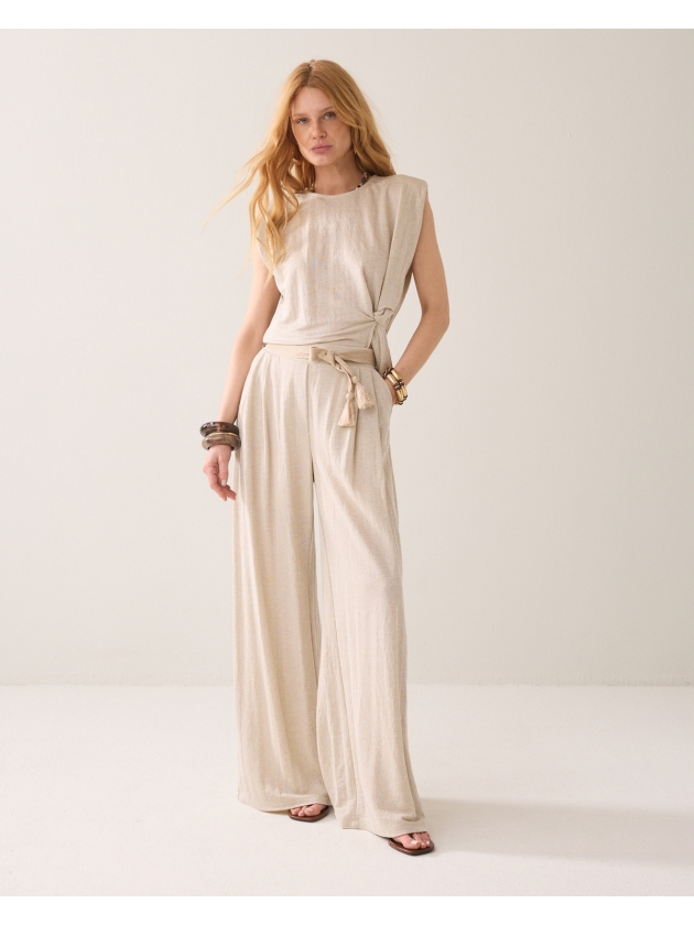 Summum Woman Trouser Linen look 702 Pebble beige