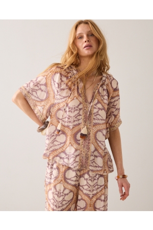Summum Woman Top Art deco print 120 Multicolour