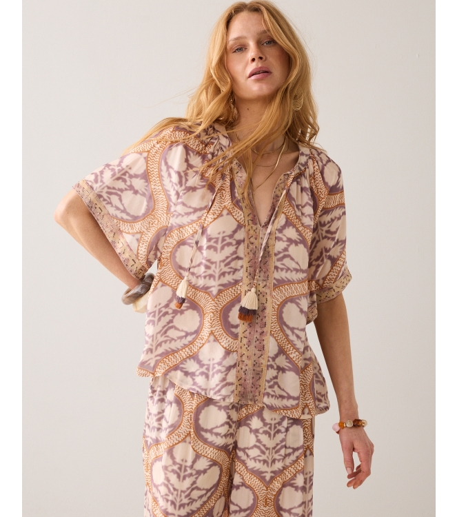 Summum Woman Top Art deco print 120 Multicolour