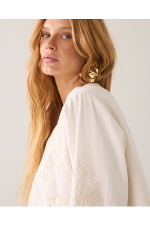Summum Woman Jacket Embroidery 122 Ivory