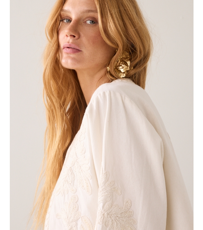 Summum Woman Jacket Embroidery 122 Ivory
