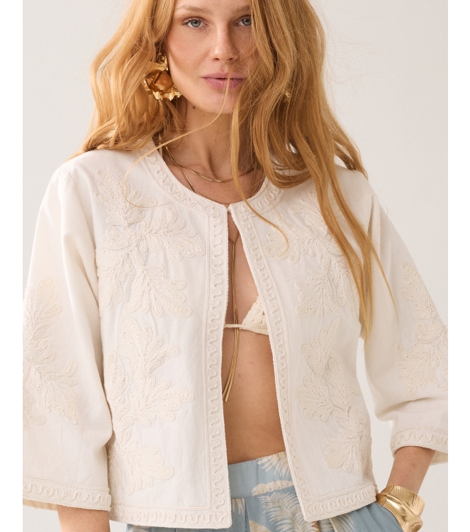 Summum Woman Jacket Embroidery 122 Ivory
