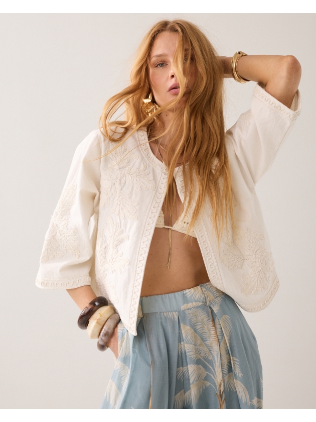 Summum Woman Jacket Embroidery 122 Ivory