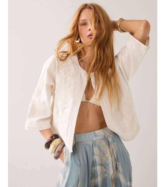 Summum Woman Jacket Embroidery 122 Ivory